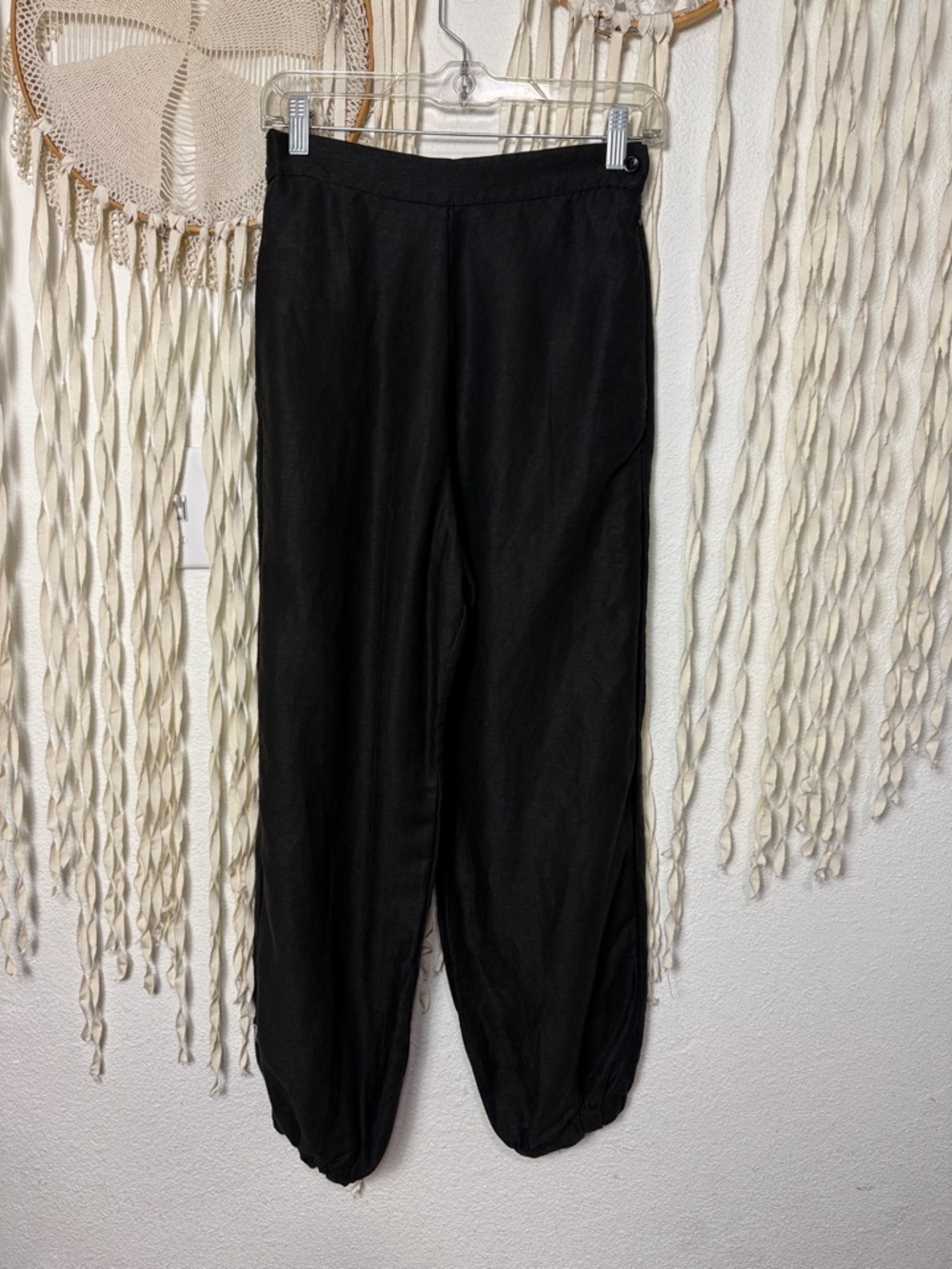 Shaina Mote Lyocell Linen Black Size Zip Balloon Pants Size XS
